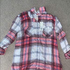 Pink and blue flannel